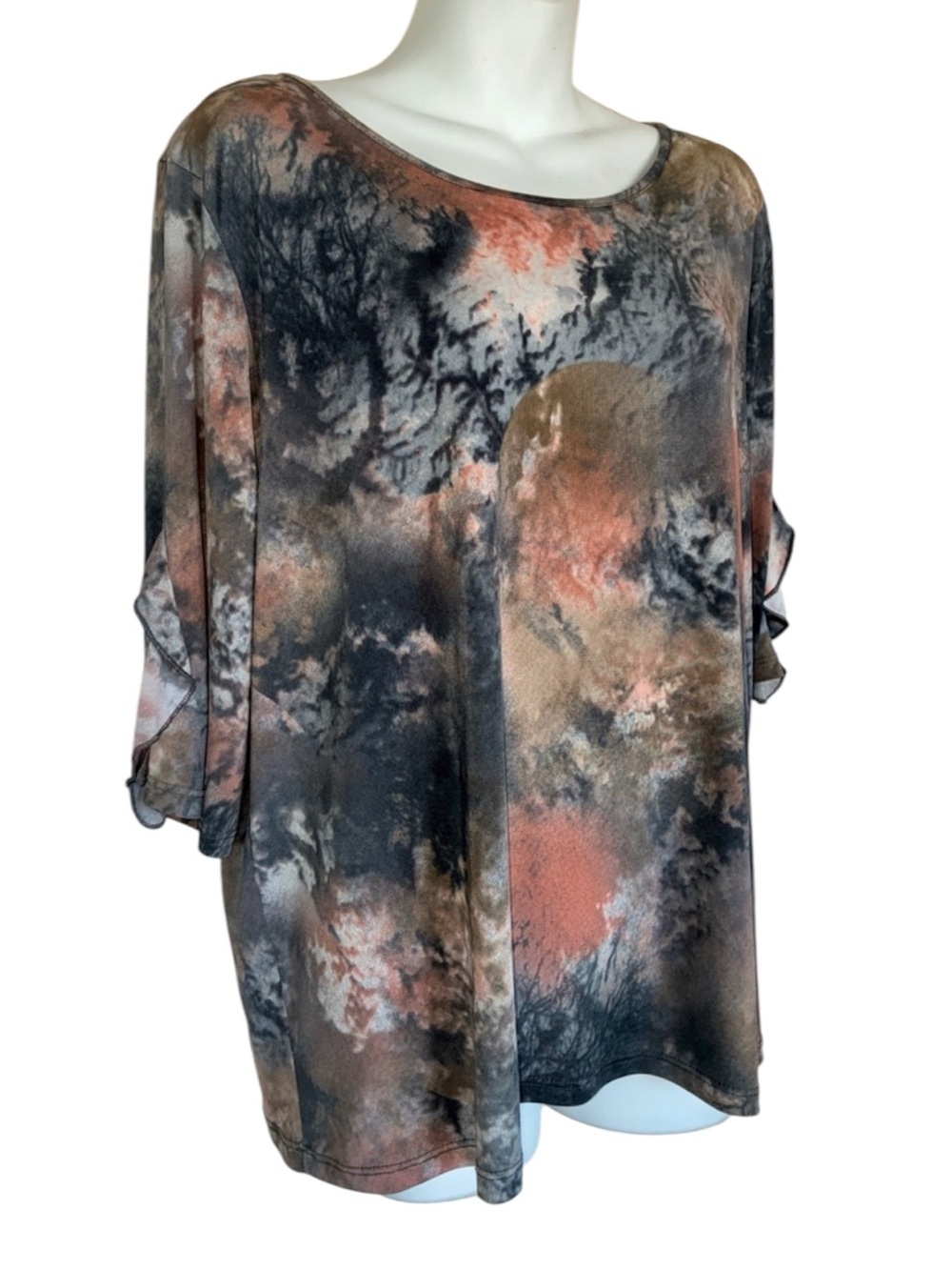 Clara Sun Woo Top, Women's M, Multicolor Gray, Peach, Olive, Relaxed Fit. EUC